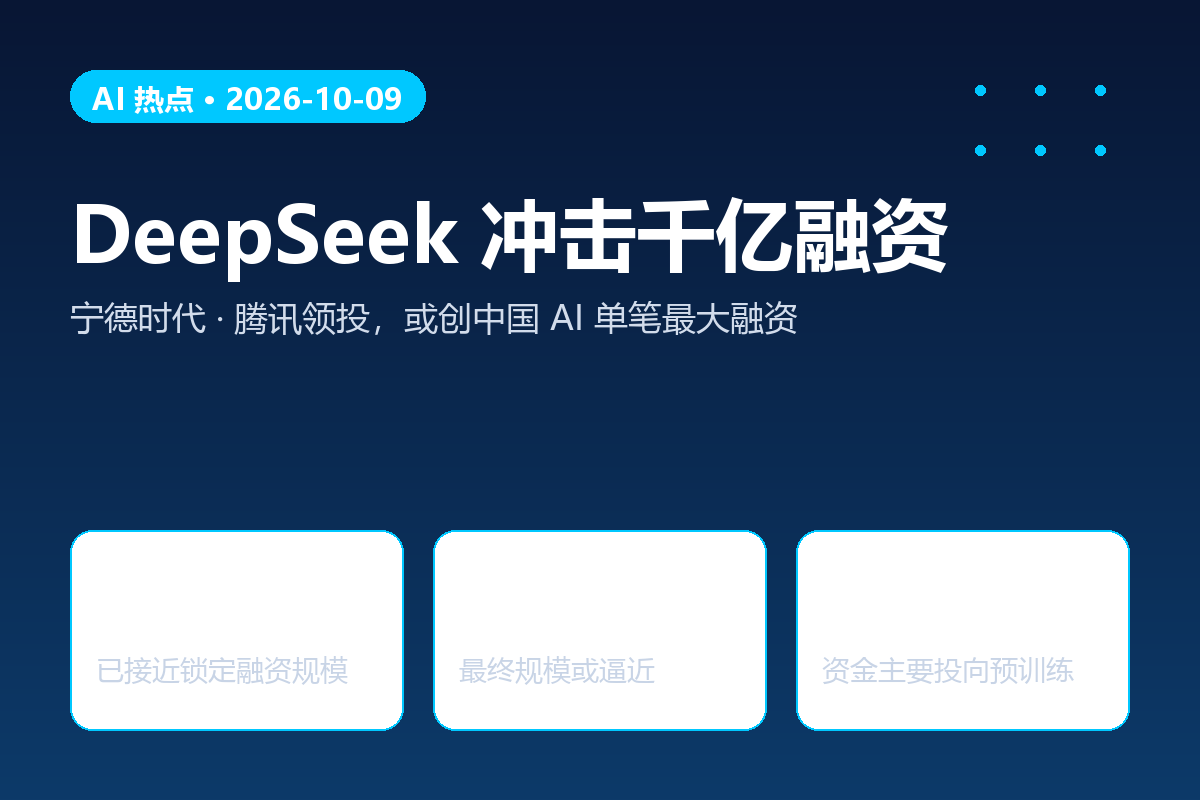 DeepSeek 接近锁定 800 亿元融资：宁德时代、腾讯领投，或创中国 AI 单笔最大融资