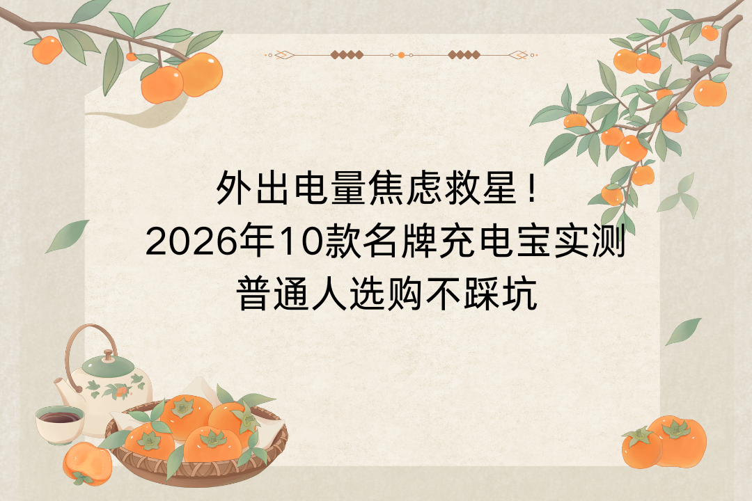外出电量焦虑救星！2026年10款名牌充电宝实测，普通人选购不踩坑